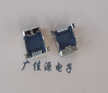 MINI USB 5PF 90 ° SMT front and rear power interface