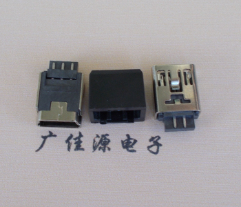 MINI USB 5Pin interface with sheath solder wire base B type 180 degree copper shell