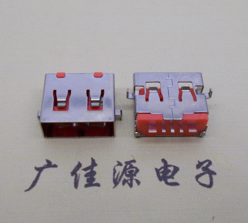 USB 2.0 5p female base two pin plug-in board sinking plate 1.8mm, capable of excessive current 3A-5A
