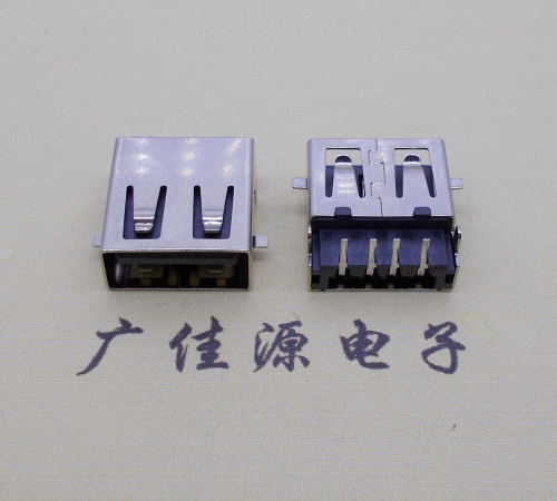 USB2.0 AF90 ° female seat sink plate 1.9mm with shrapnel front and rear insertion