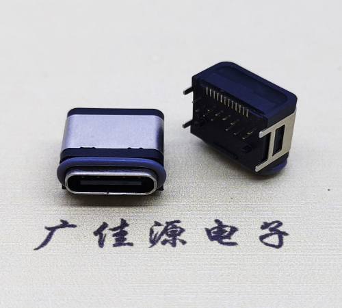 Waterproof TYPE-C horizontal female connector 24P four pin plug-in board with positioning column