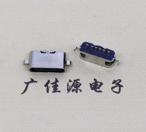 Ultra short body TYPE-C sinking plate female seat 6P two pin plug-in board